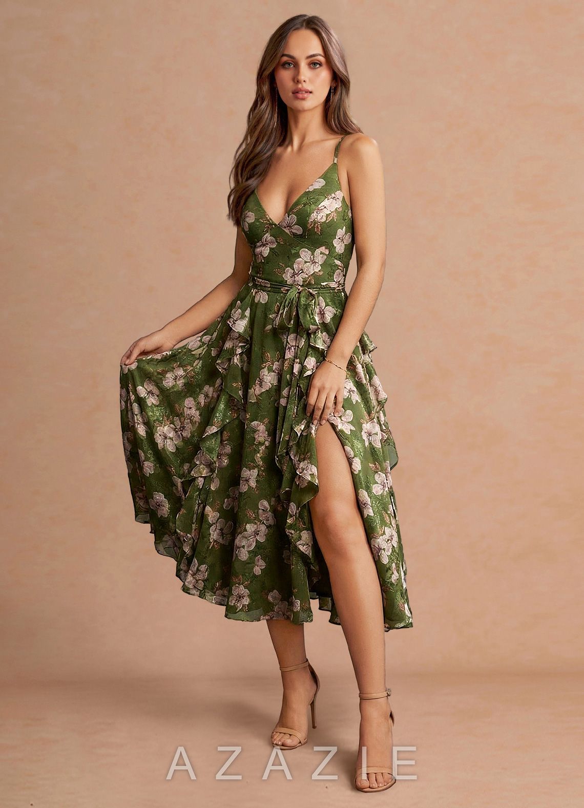 Megan {color} Midi Dress  sp_green_floral_#gf134273