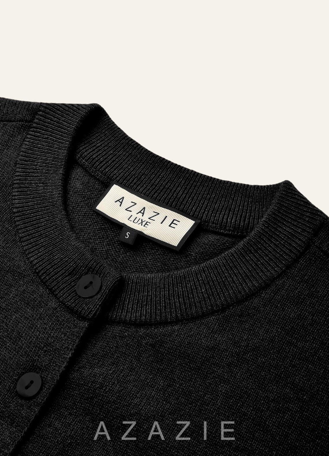 100% Cashmere Cropped Cardigan  black