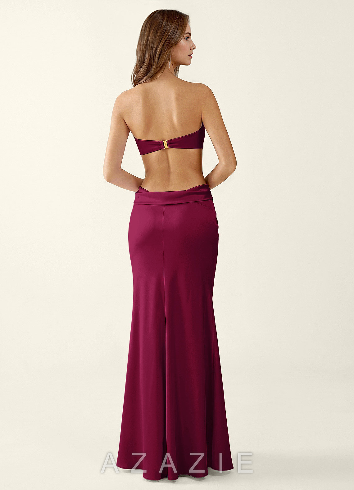 Miniqueadom Merlot Open Back Satin Vacation Dress