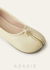 Split Toe Ballet Flats for Women Comfortable Wedding Shoes Minimalist Flat Shoes  apricot