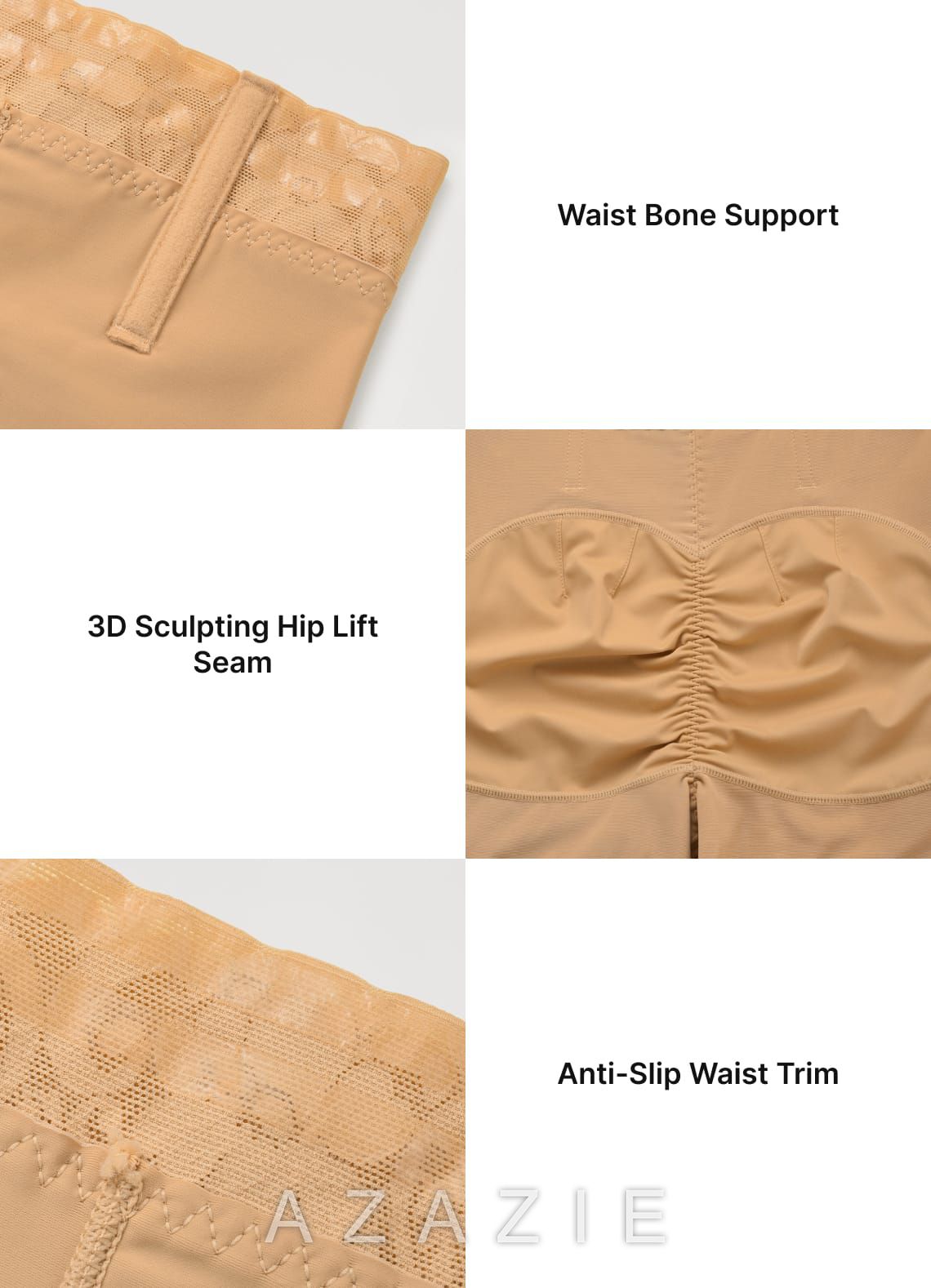 Lace High Waist Tummy Control Butt Lifting Shapewear Shorts  nude
