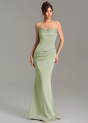Azazie Adrienne Dusty Sage Mermaid Corset Stretch Satin Convertible Dress