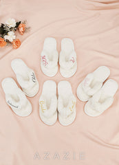 Personalized Bride Bridesmaid Fluffy Slippers