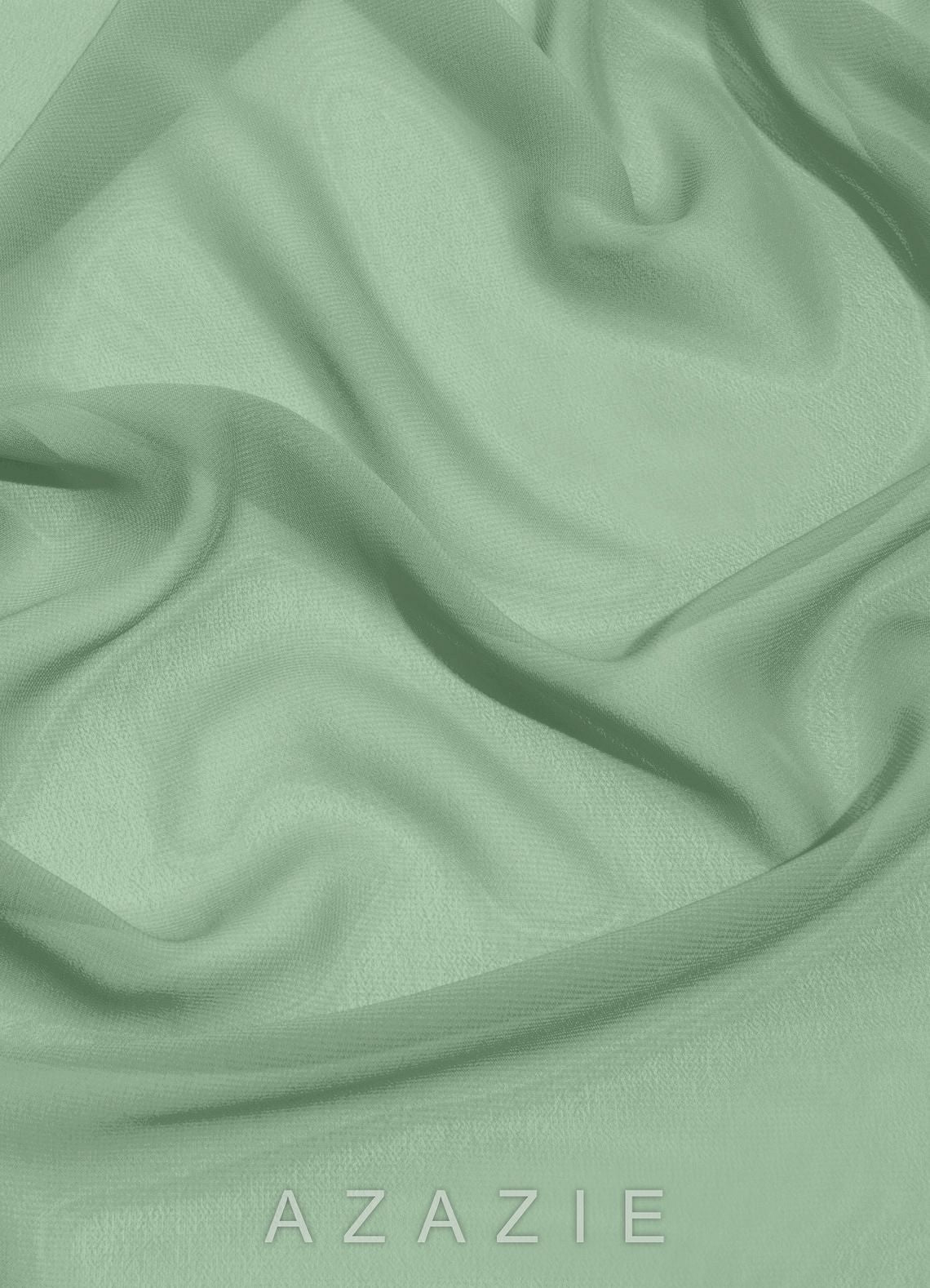 Azazie Vini Matcha A-Line V-Neck Pleated Chiffon Dress matcha