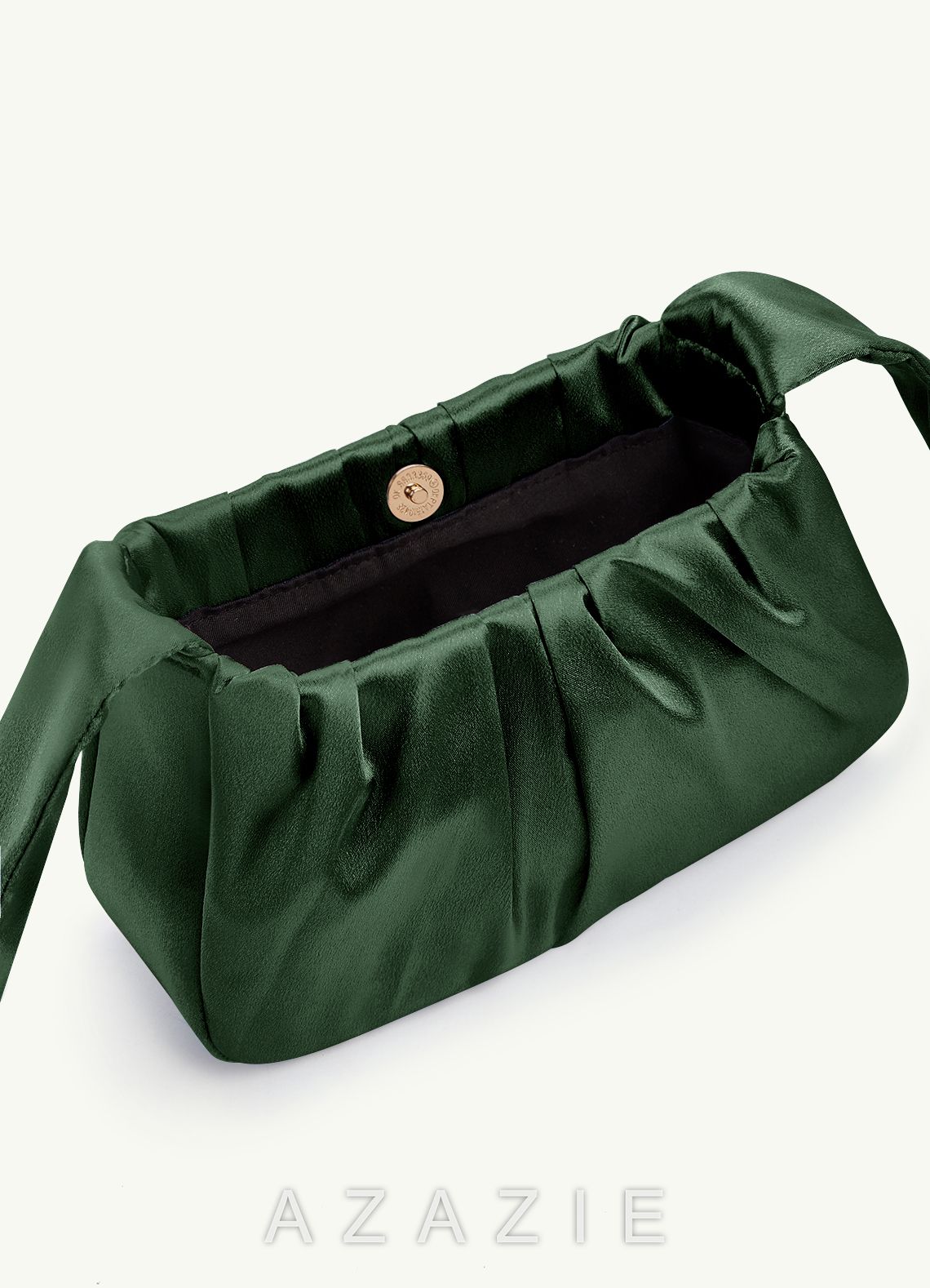 Matching Color Metallic Satin Knotted Handle Handbag