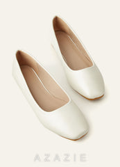 Multi-Color Square-Toe Ballet Flats Low Heel Wedding Shoes
