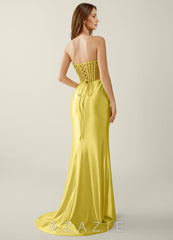 Willa Lemon Sorbet Sweetheart Neckline Corset Mermaid Prom Dress  lemon_sorbet