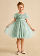 Azazie Queenie Agave A-Line Lace Dress