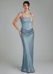 Azazie Etta Dusty Blue Mermaid Corset Stretch Satin Dress dusty_blue