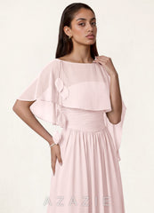 Azazie Matching Color Floral Sheer Chiffon Cape