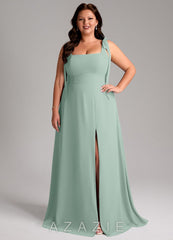 Azazie Debra Agave A-Line with Pockets Chiffon Convertible Dress agave