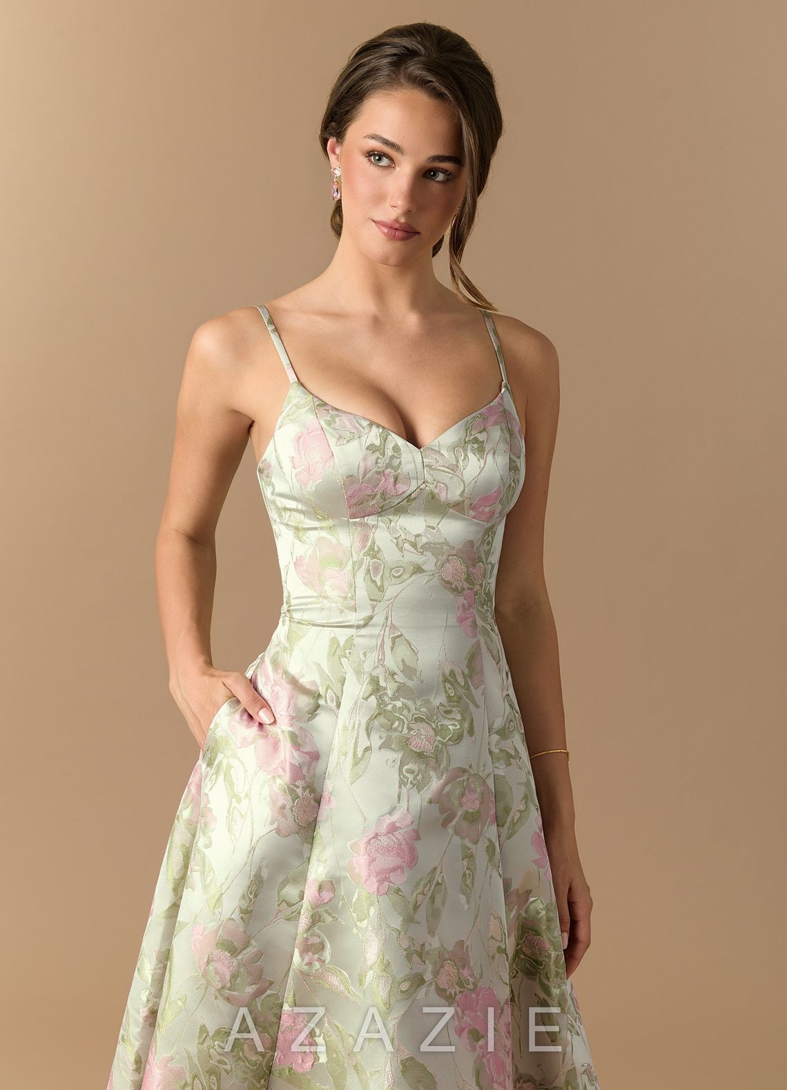 Raquel {color} Maxi Dress  sp_blush_floral_green_#bg134308