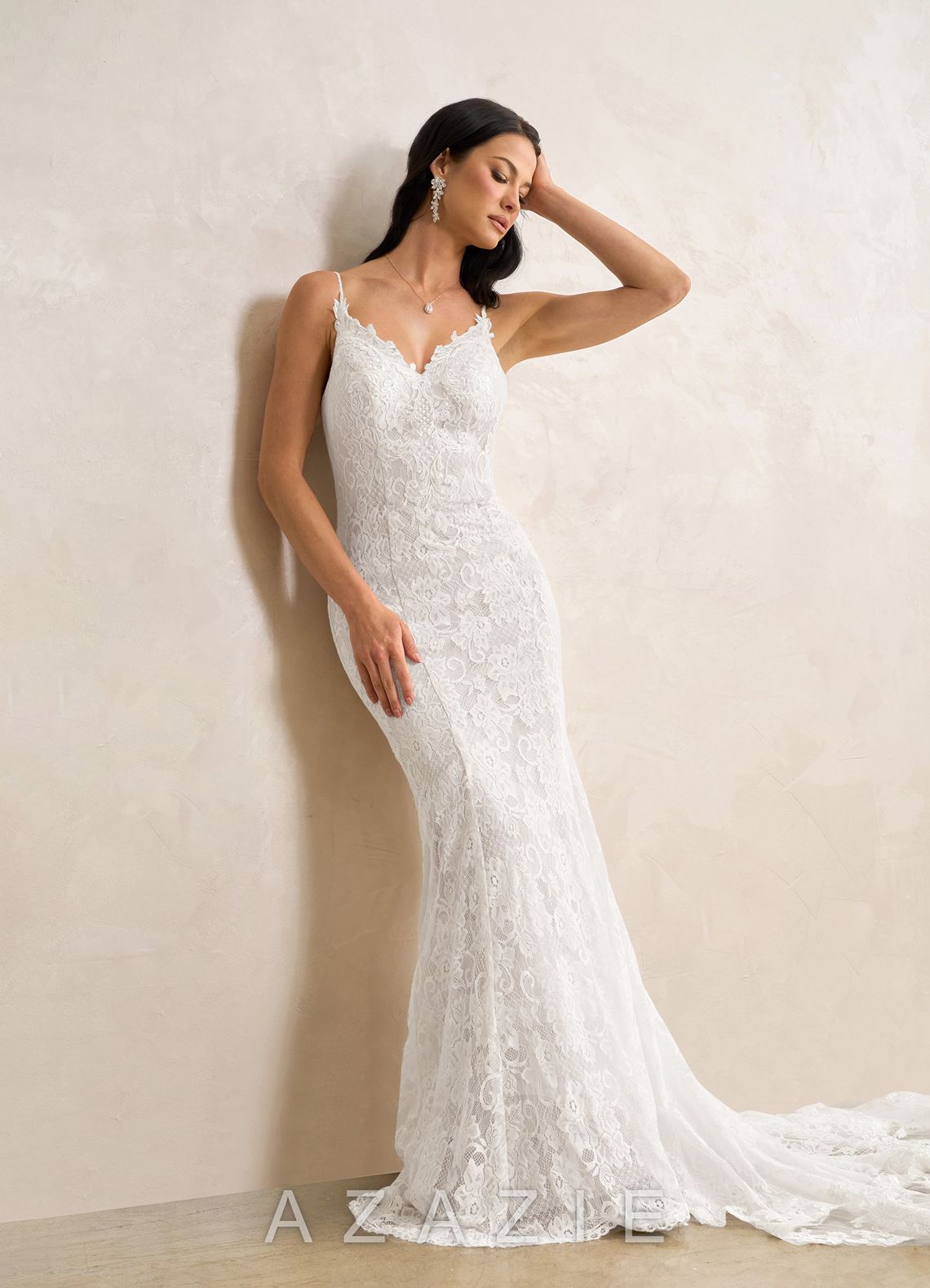 Azazie Prudence Diamond White Mermaid Sequins Tulle Dress diamond_white
