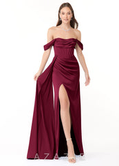 Azazie Amyra Burgundy Mermaid Off the Shoulder Stretch Satin Convertible Dress