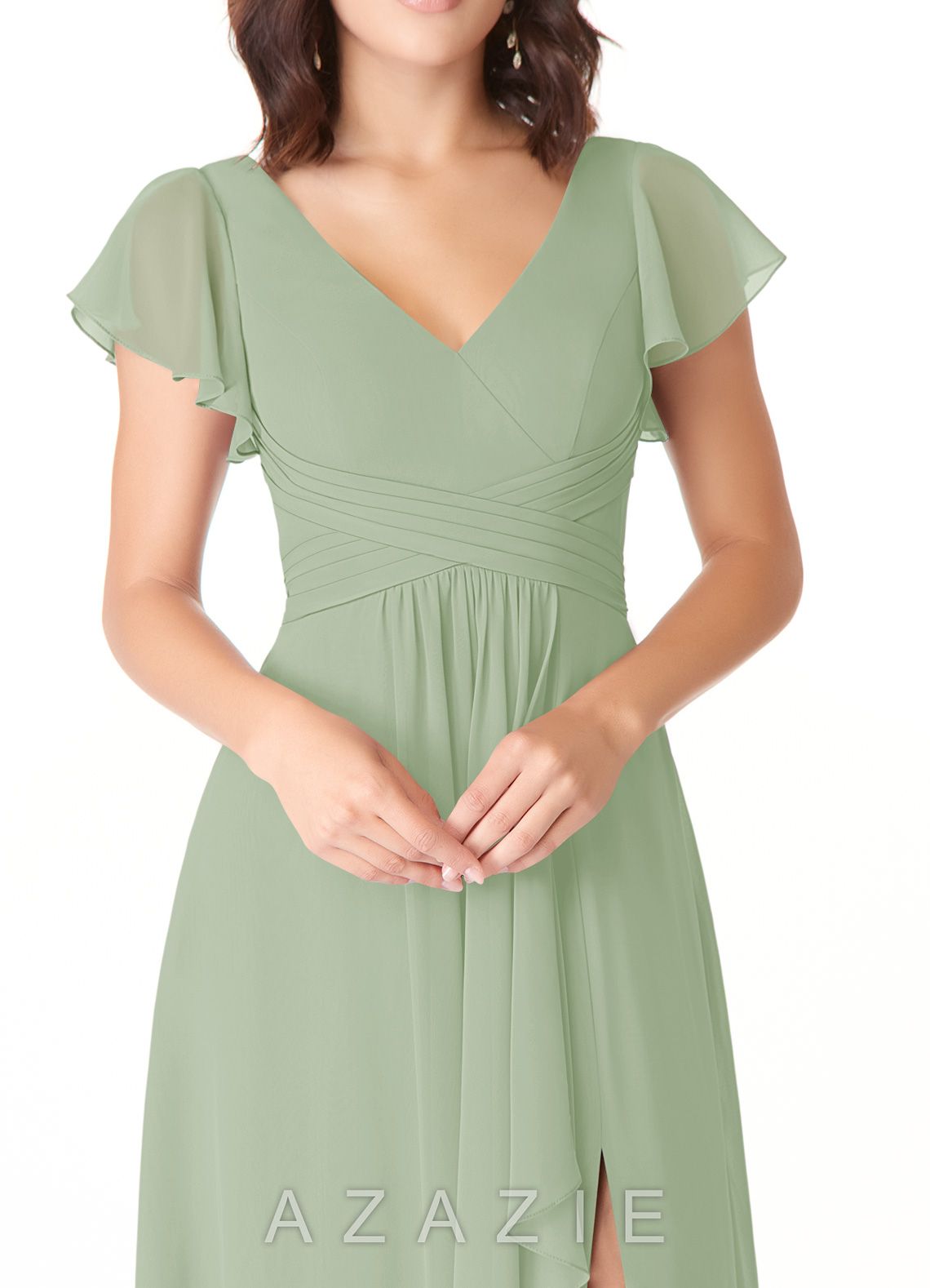 Azazie Omari Dusty Sage A-Line Chiffon Dress dusty_sage