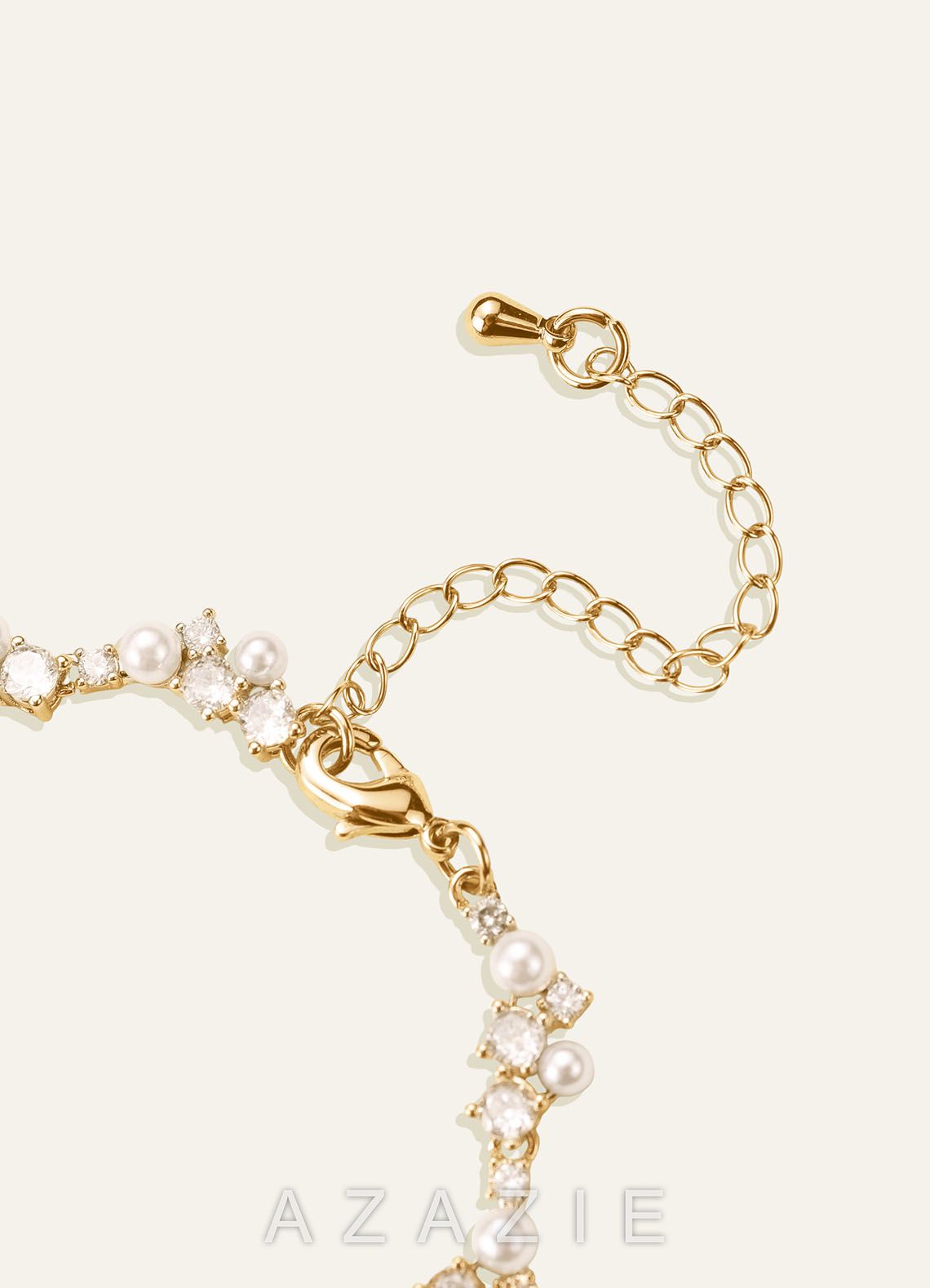 Pearl Crystal Vine Bracelet  gold