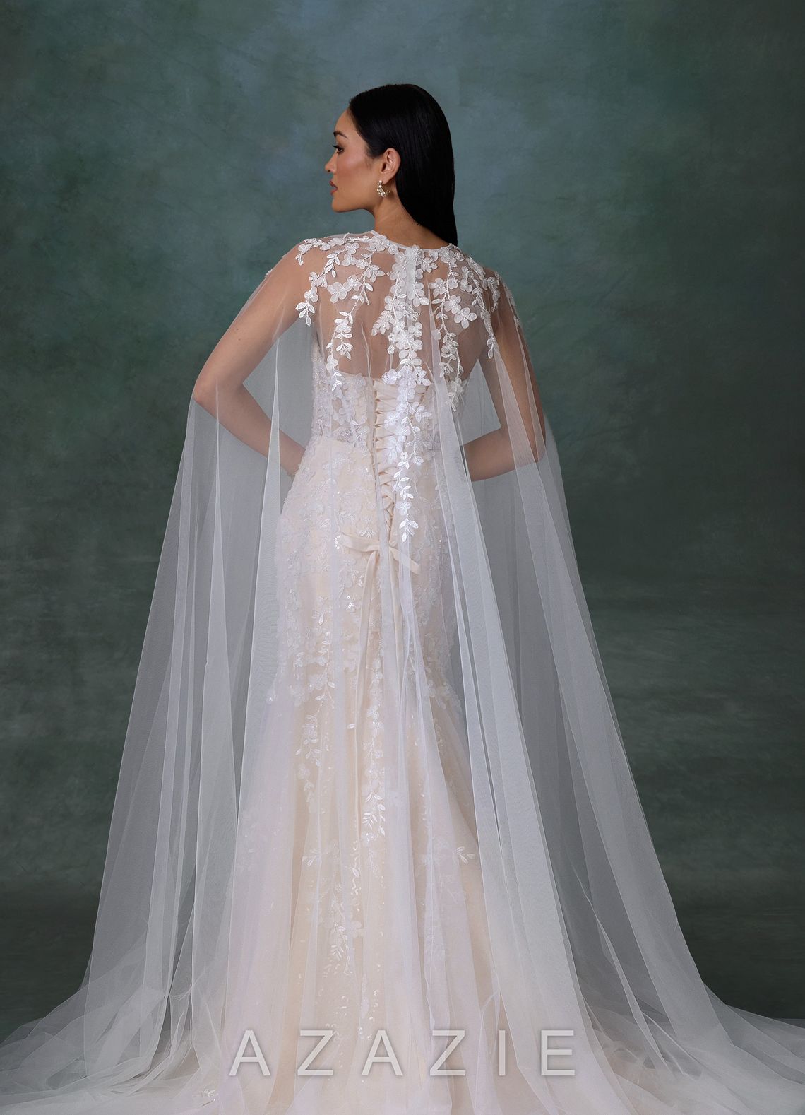Azazie Chelley Diamond White Champagne Mermaid Strapless Tulle Dress diamond_white/champagne