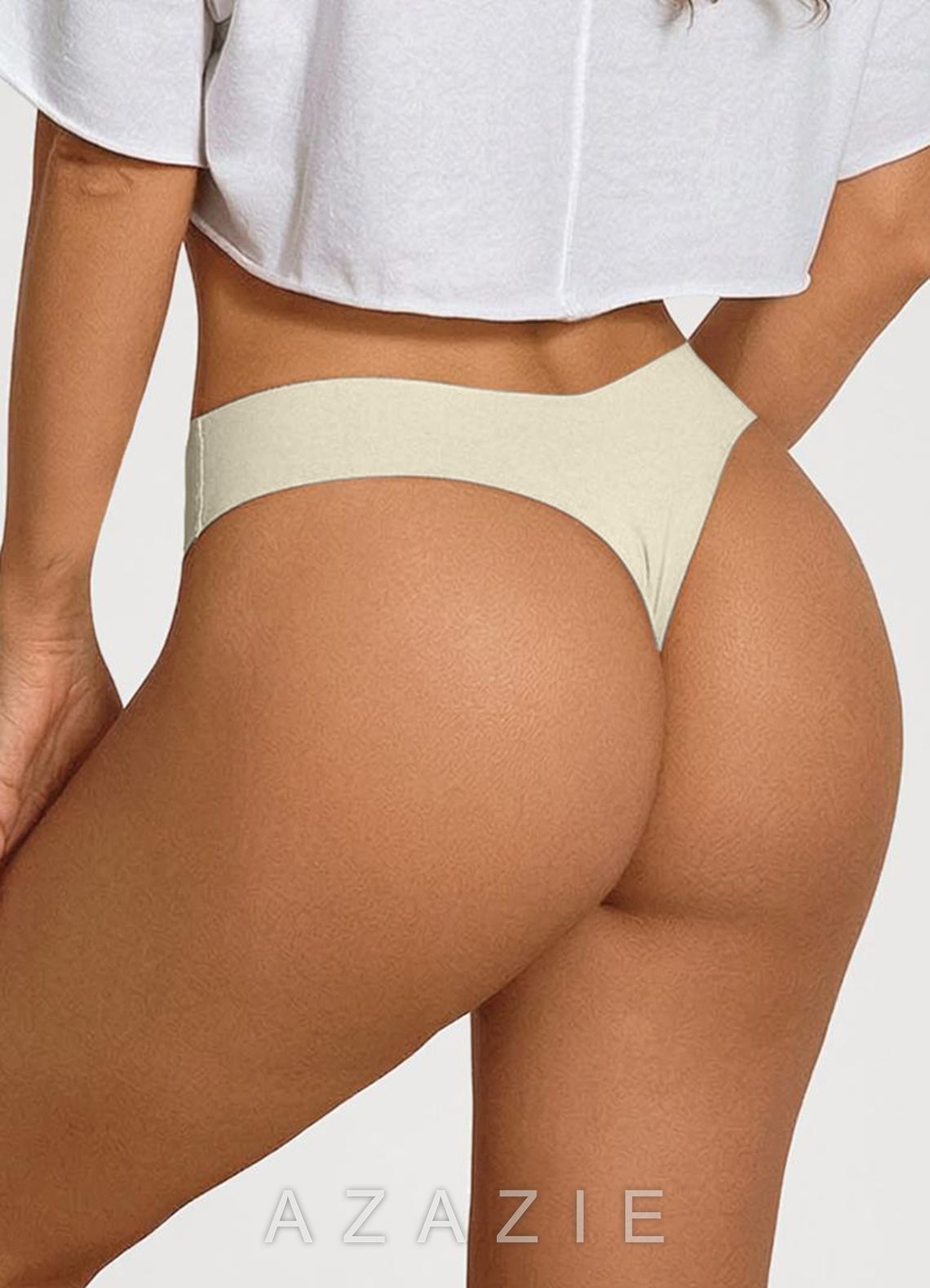Low Rise Barely-There Seamless Thongs （3pics）  apricot_cream