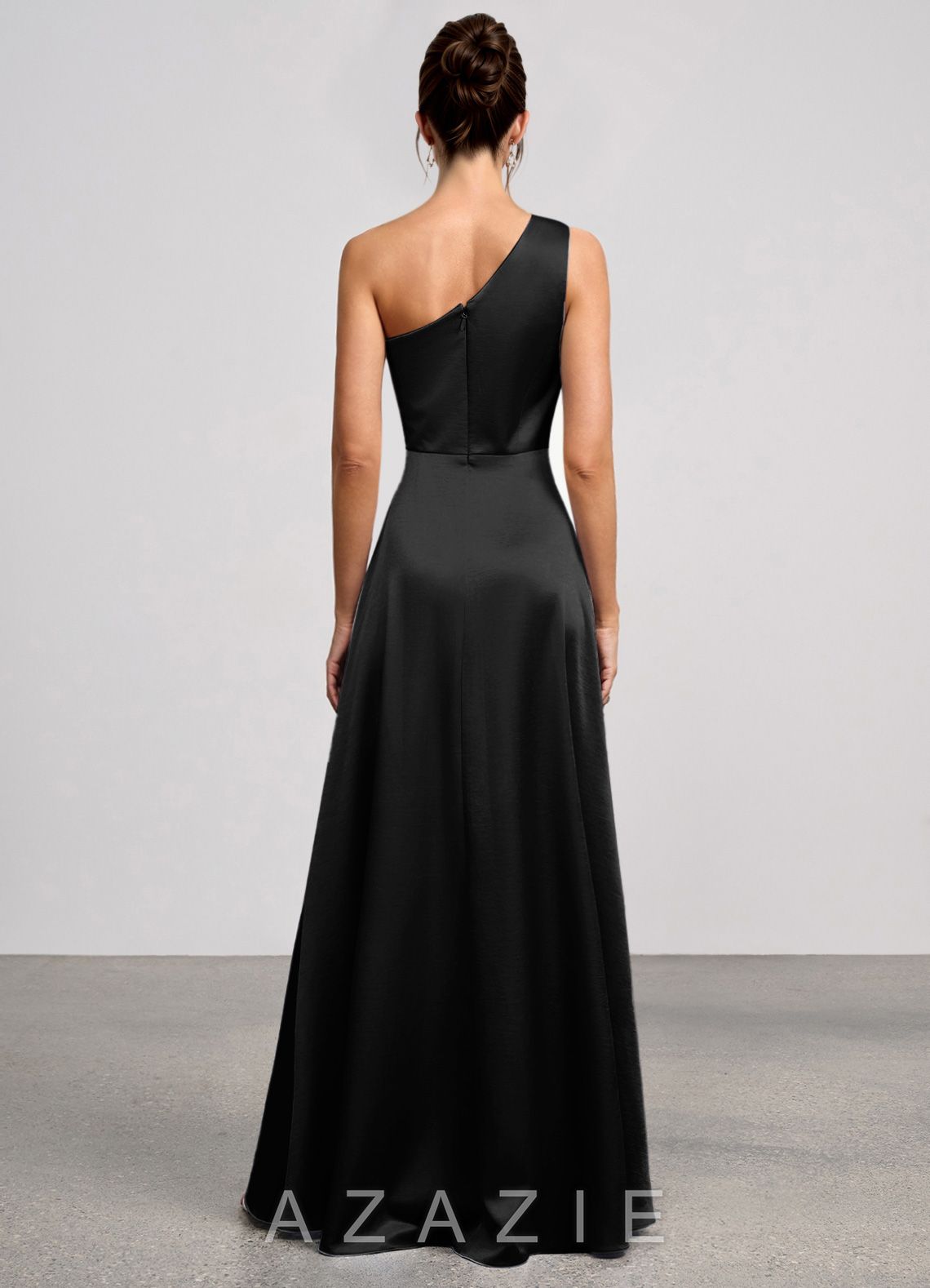 Eulalie {color} Luminous Satin Maxi Dress  black
