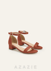 Matching Color Matte Satin One Strap Girls' Heel Sandals