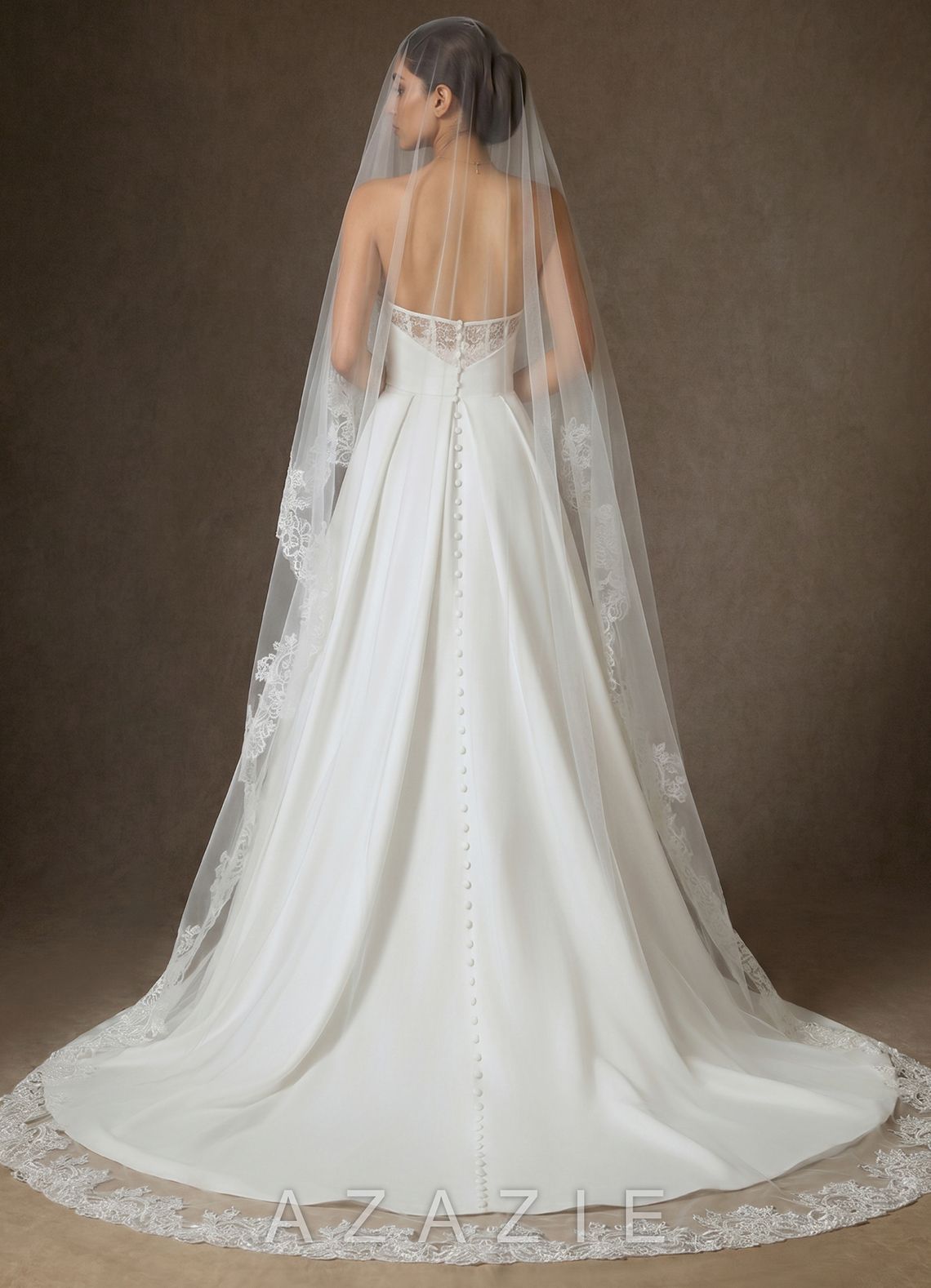 Lace Mantilla Isabella Cathedral Veil  diamond_white