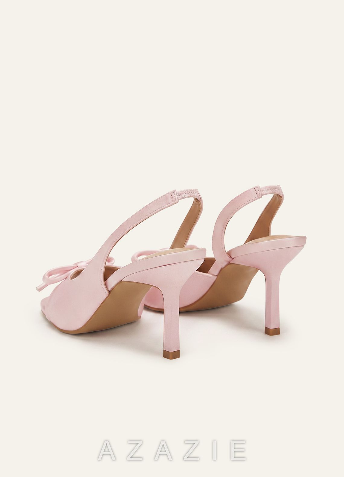 Handcrafted Bow Open Toe Slingback Heels  blushing_pink