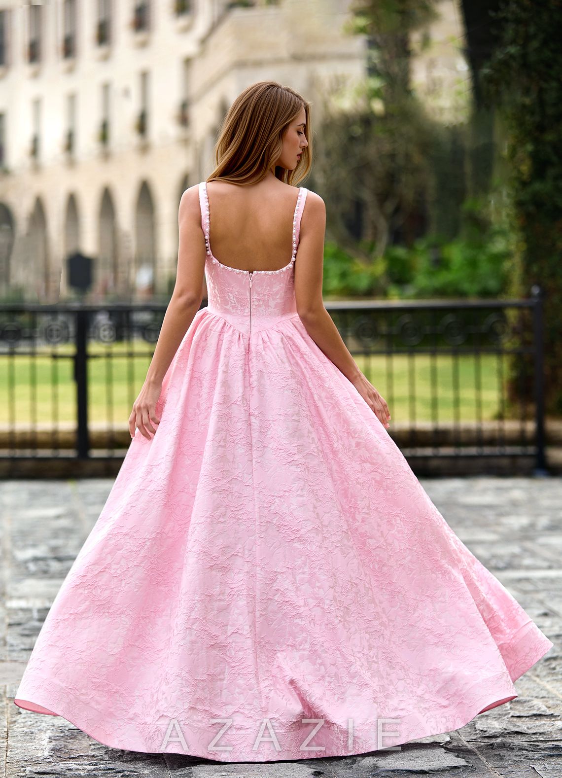 Thyme Pink A-line 3D Flowers Prom Dress  sp_pink_#p134899