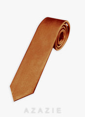 Metallic Satin Wide Tie  auburn
