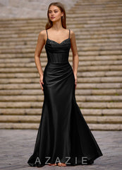 Glow Black Silk-like Satin Prom Dress