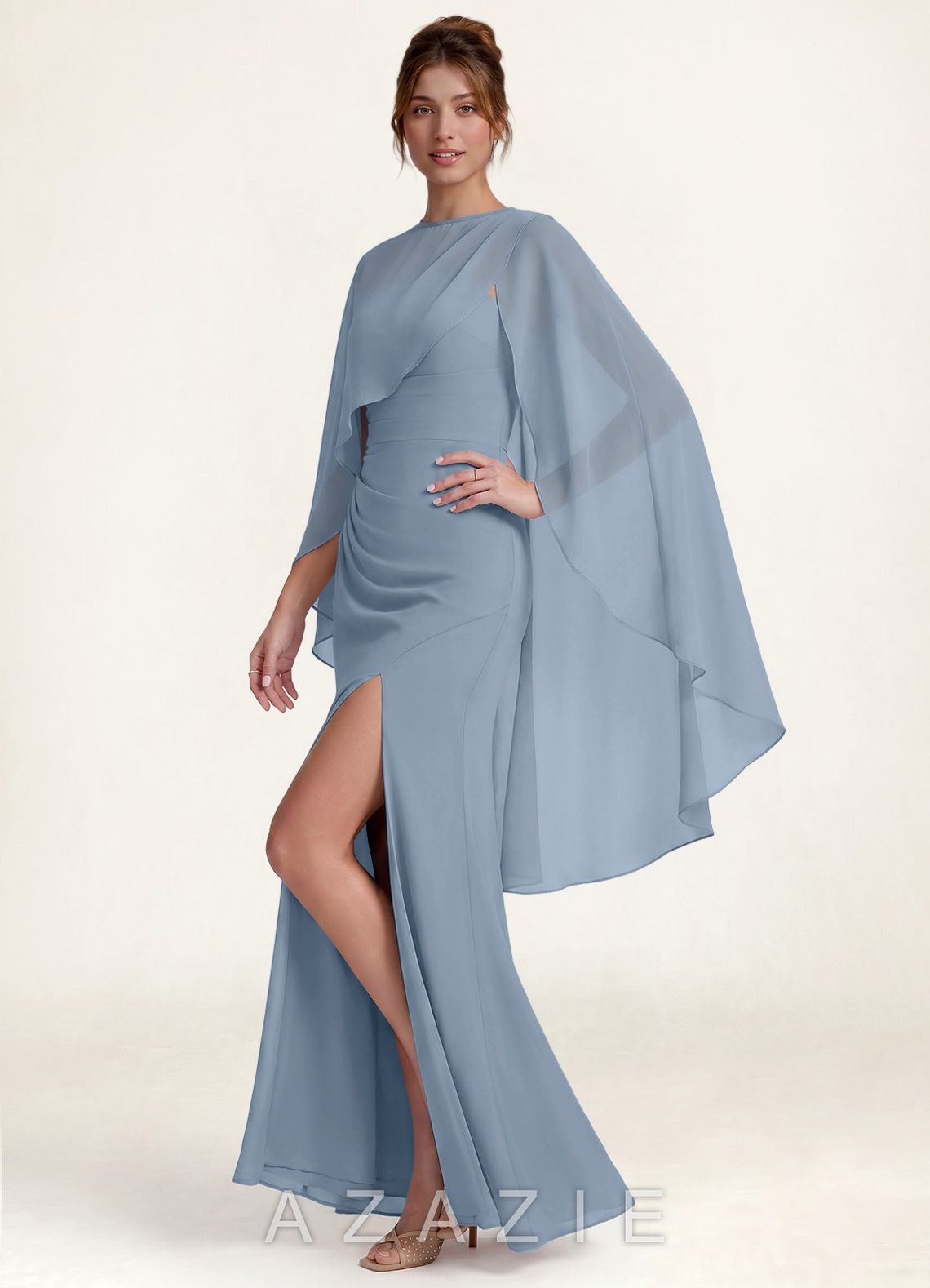 Azazie Matching Color Asymmetric Chiffon Shawl