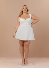 Azazie Scarlette Diamond White A-Line Sweetheart lace Chiffon Dress diamond_white