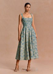 Azaria {color} Midi Dress  sp_lake_blue_#lb134070