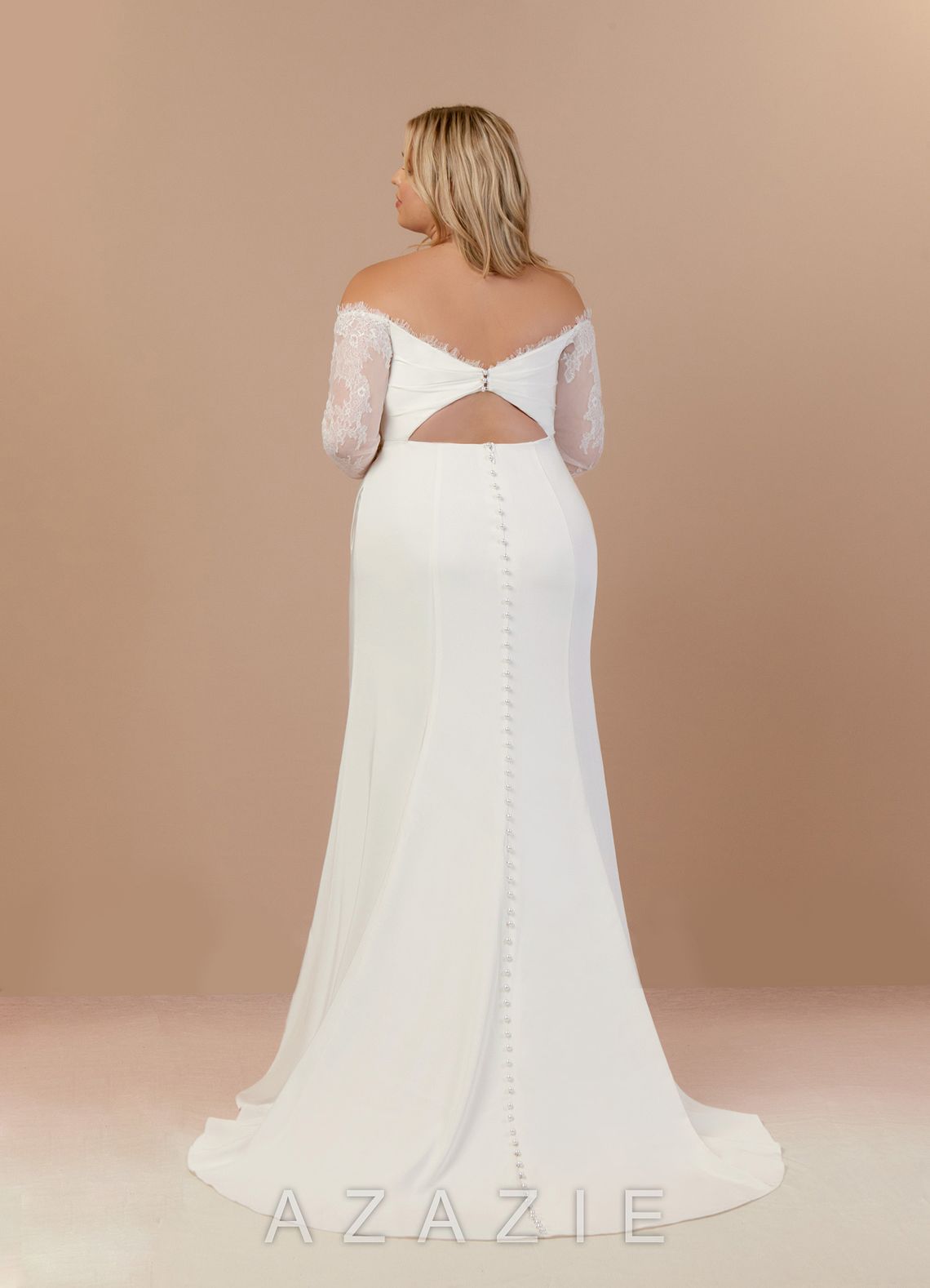 Azazie Onyx Wedding Dress Diamond White Mermaid Sequins Crepe Back Satin Dress diamond_white