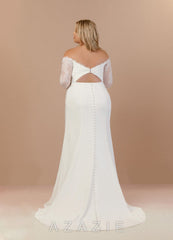 Azazie Onyx Wedding Dress Diamond White Mermaid Sequins Crepe Back Satin Dress diamond_white
