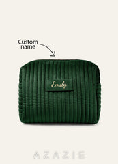Personalized Name Makeup Bag  dark_green