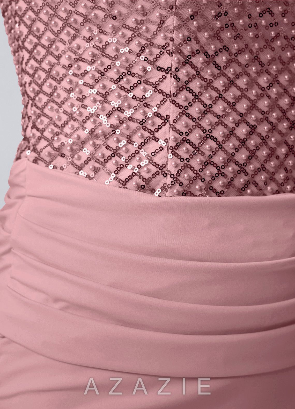 Ainrose Dusty Pink Beading Sequin Embroidery Midi Dress