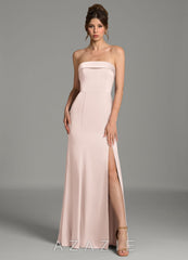 Azazie Helena Blushing Pink Mermaid Strapless Stretch Satin Dress