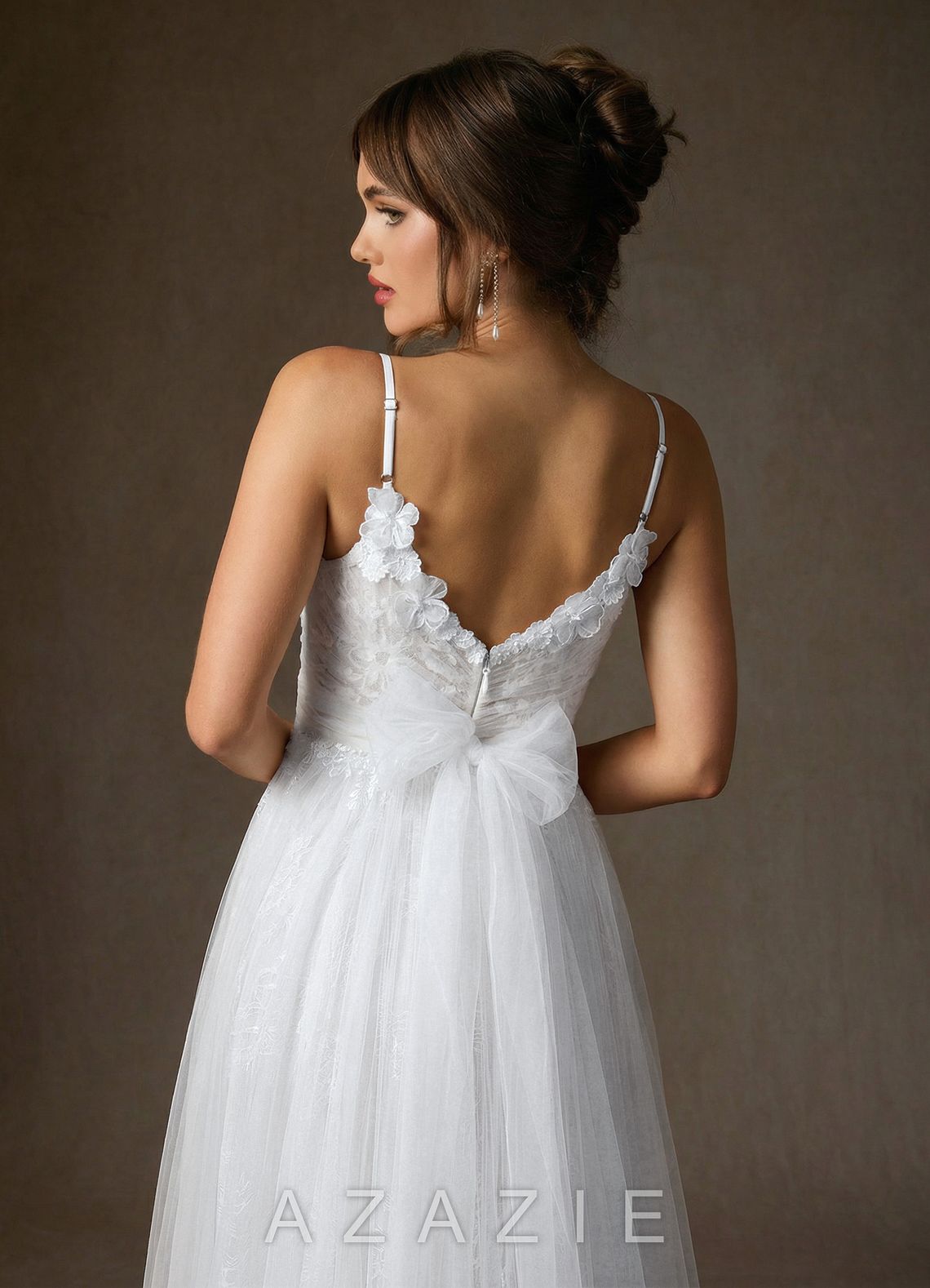 Azazie Zenia Diamond White A-Line Tulle Dress diamond_white