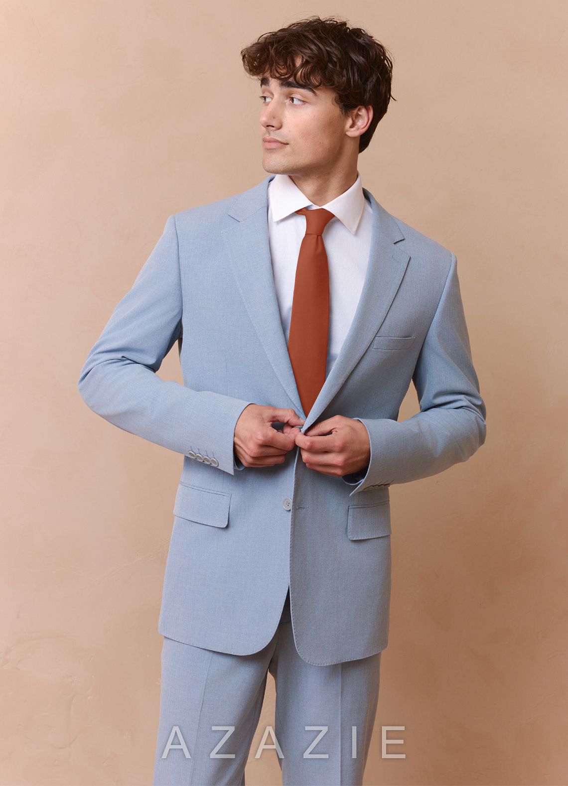 Metallic Satin Wide Tie  auburn
