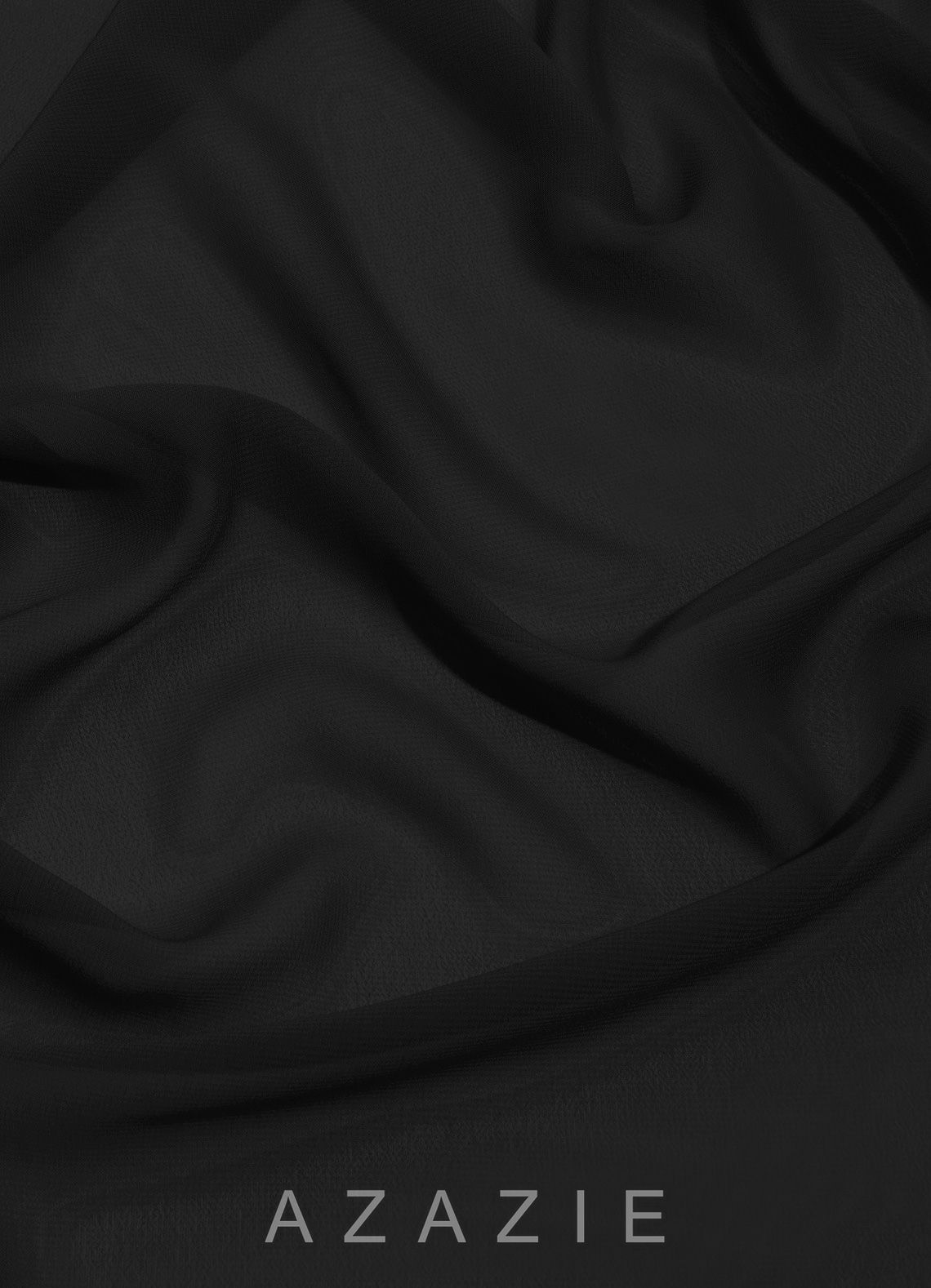 Azazie Jemma Black Sheath Pleated Chiffon Dress black