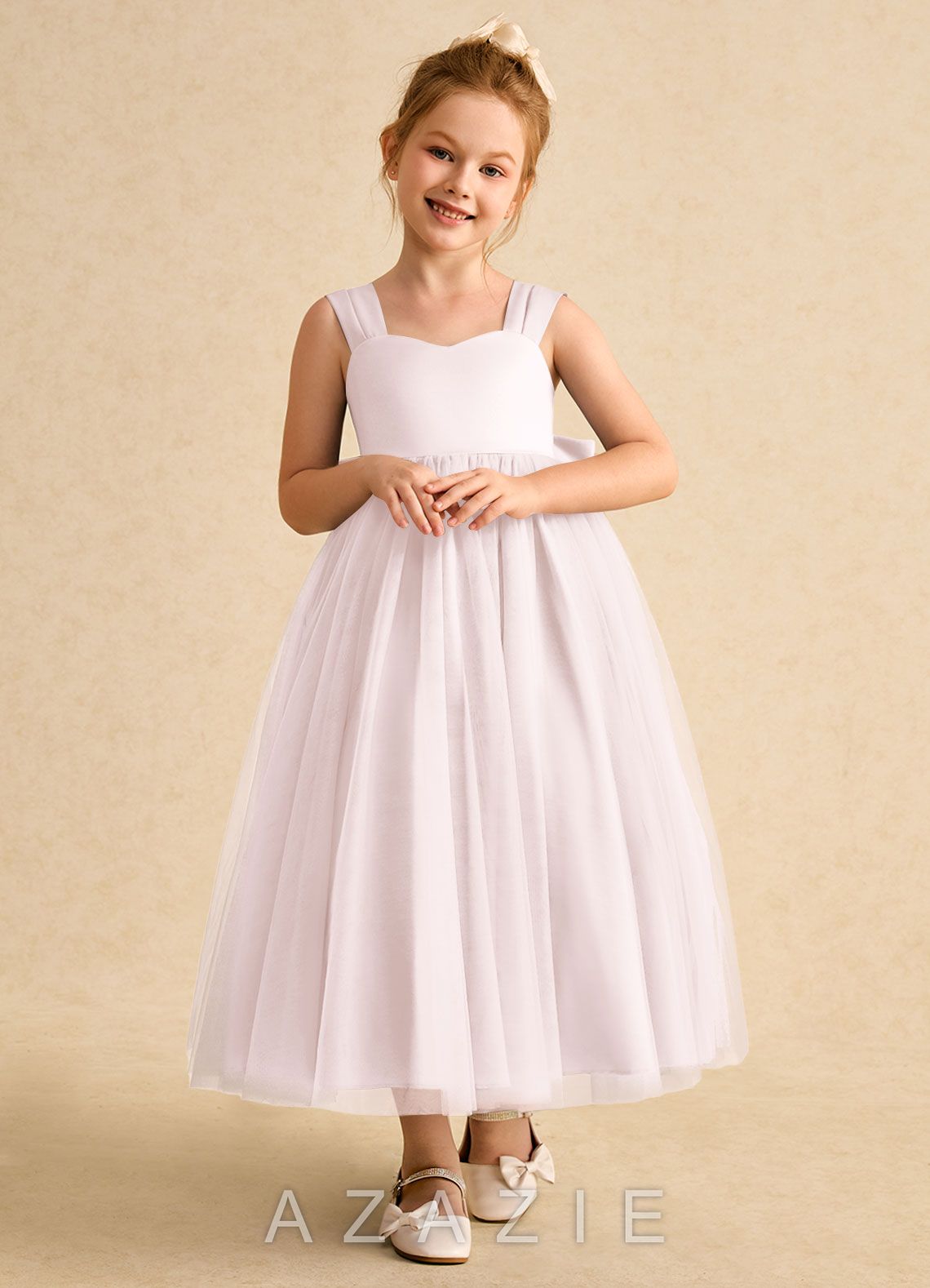 Azazie Chickadee Blushing Pink Ball-Gown Sweetheart Neckline Matte Satin Dress blushing_pink