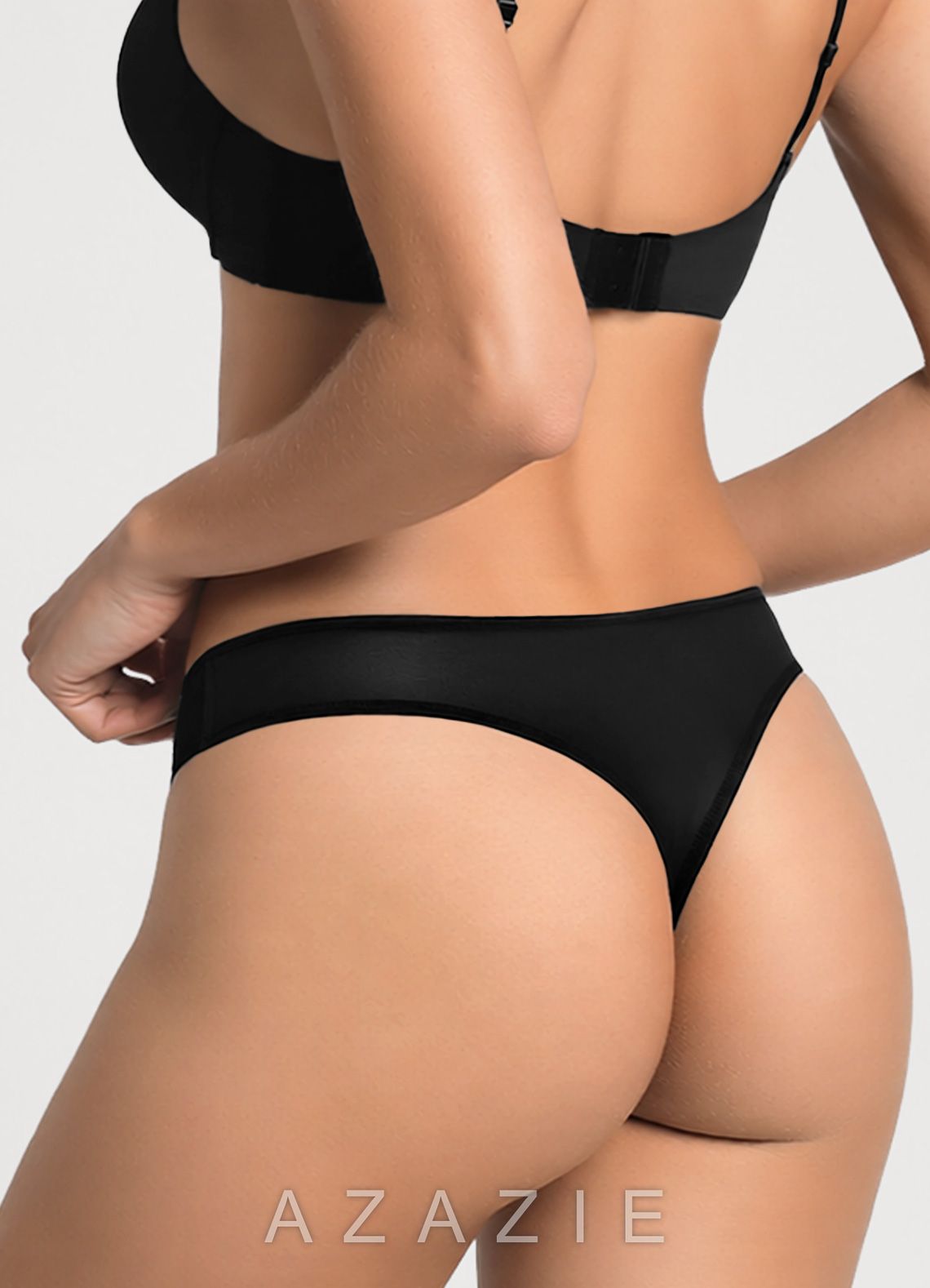 Azazie Wide-band Thong  black