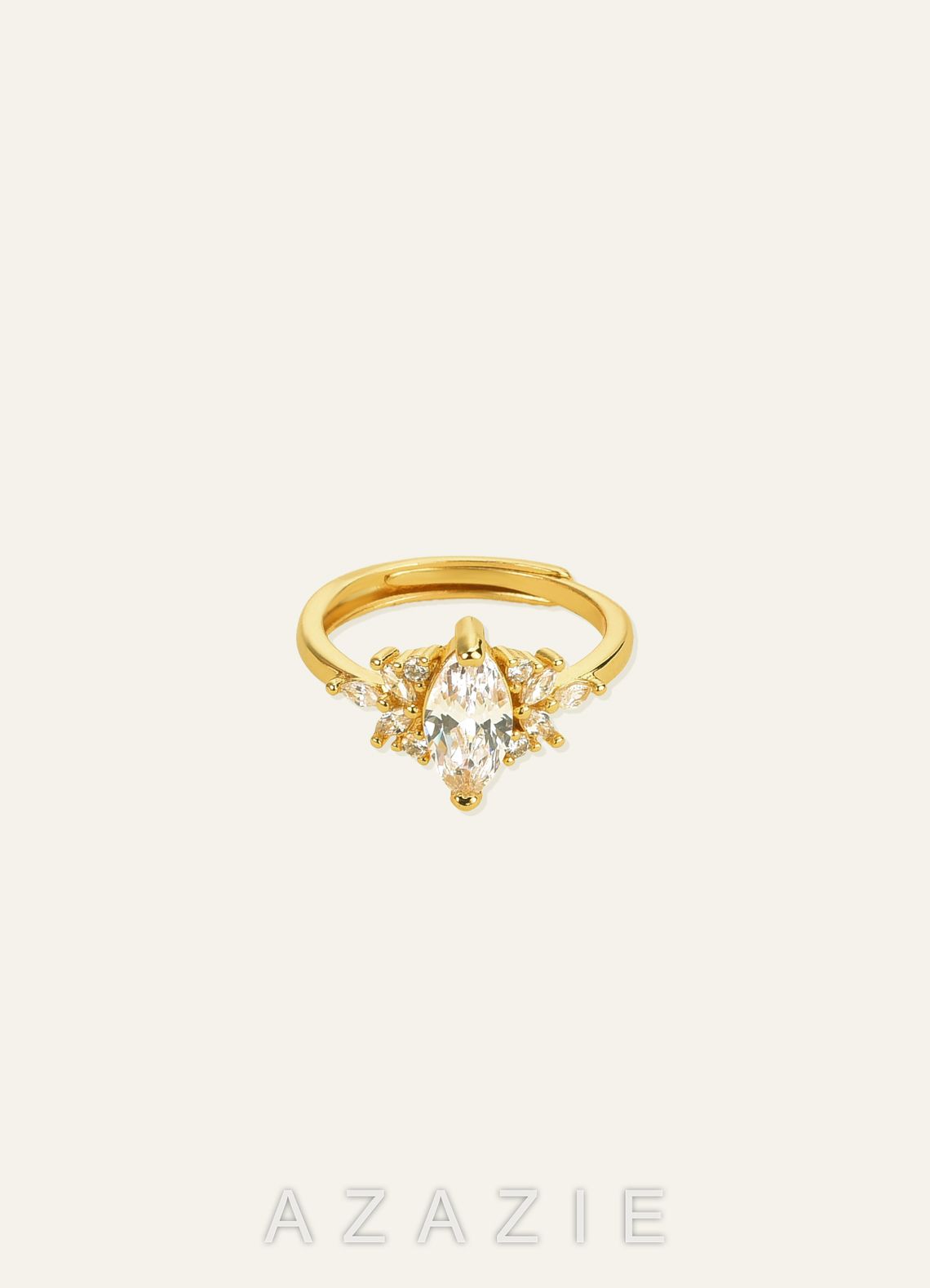 Marquise Zirconia Ring  gold