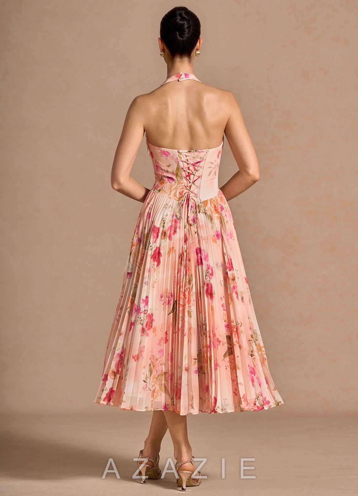 Idunn {color} Midi Dress  sp_abstract_bouquet_floral_#111401