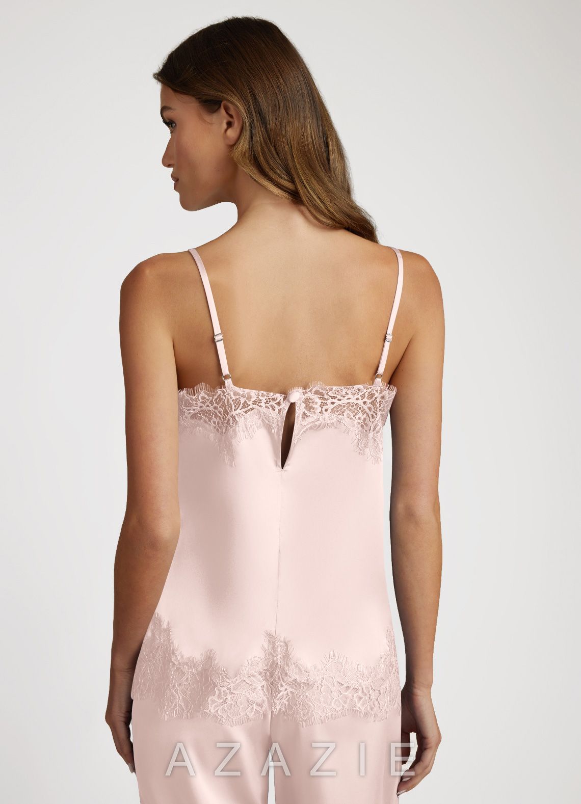 Lace and Satin Cami and Pants Pajama Set