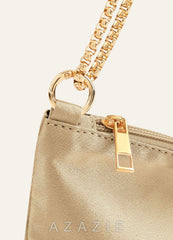 Matching Color Metallic Satin Adjustable Shoulder Bag