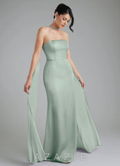 Azazie Tyler Agave Sheath Strapless Stretch Satin Convertible Dress