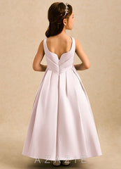 Azazie Audrey Blushing Pink A-Line Pleated Matte Satin Dress blushing_pink