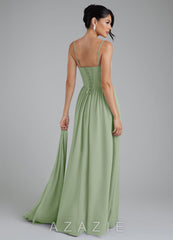 Azazie Alisha Dusty Sage A-Line Corset Chiffon Dress dusty_sage