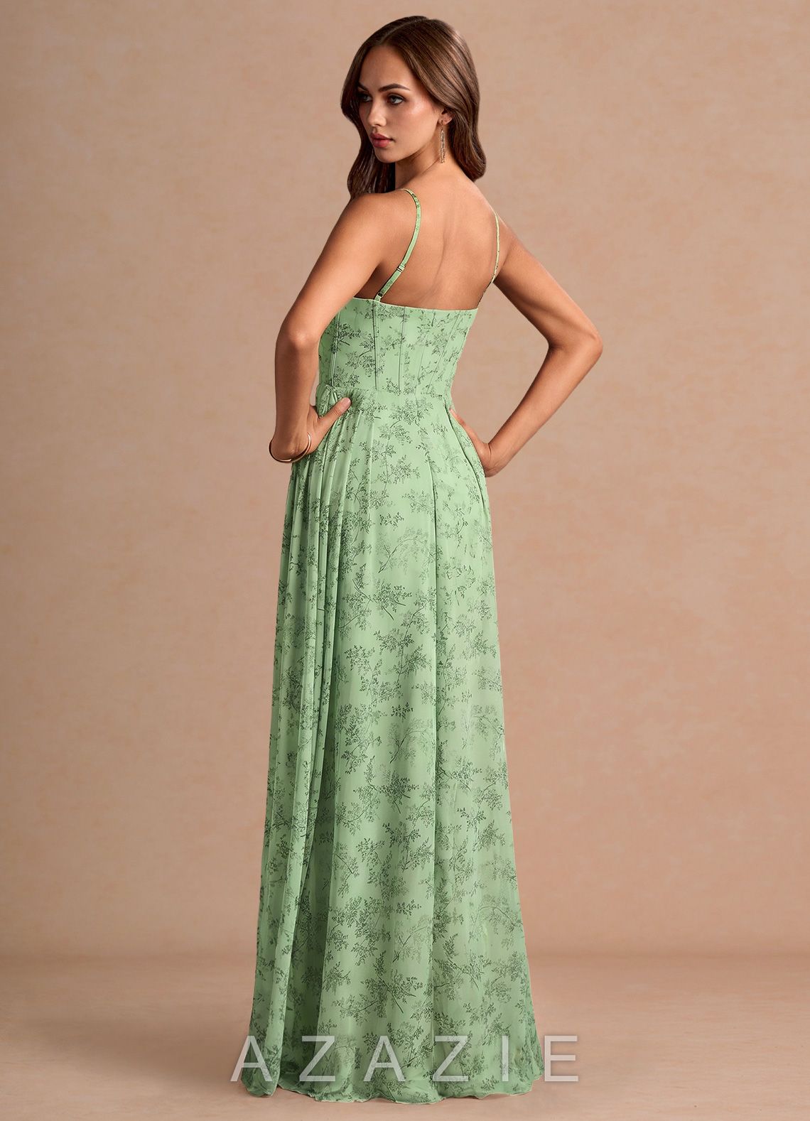 Florisca {color} Maxi Dress  sp_green_fern_floral_#111401